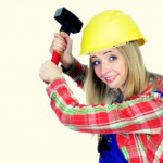 femme au travail sur un chantier