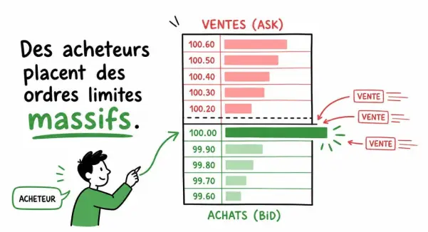Ordre Iceberg: des acheteurs placent des ordres massifs